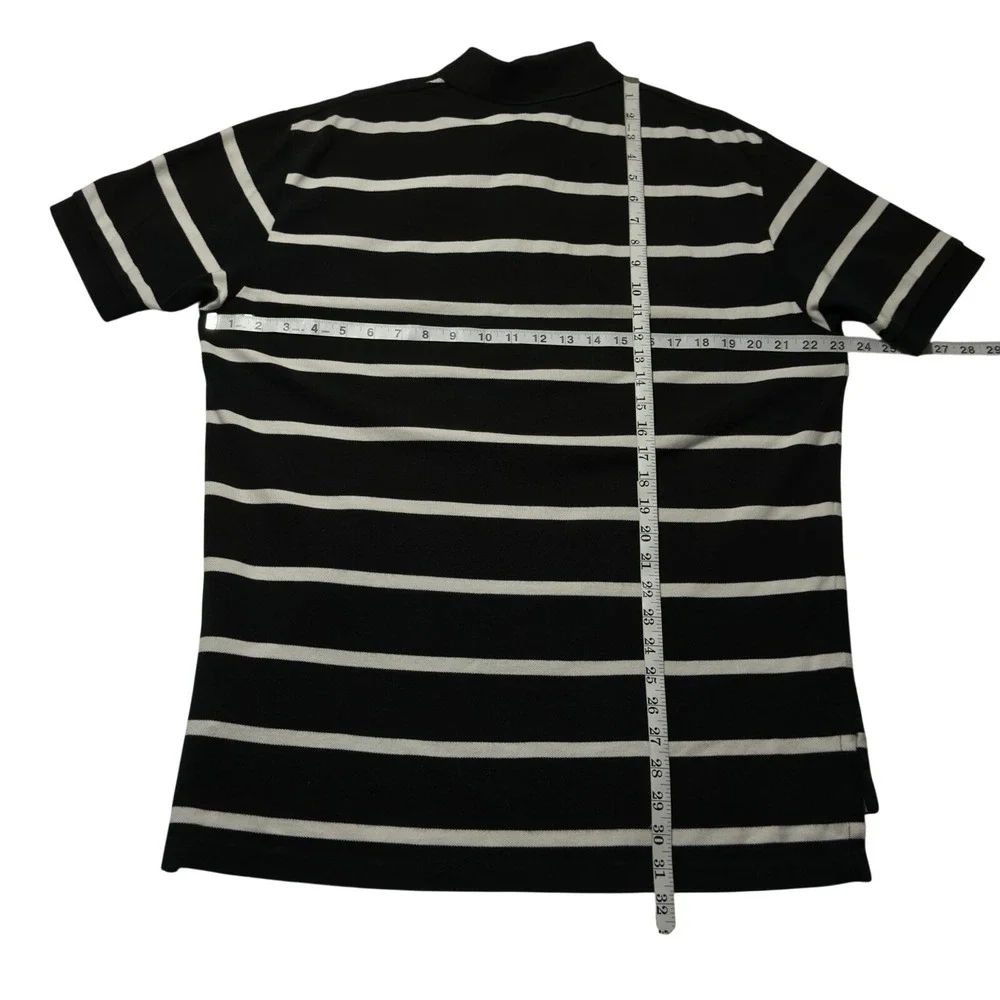 Polo Ralph Lauren Black & White Striped Mesh Men's‎ L Polo Shirt